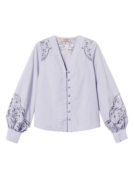  Twinset Broderie-anglaise Shirt - Purple 