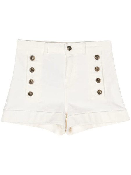  Twinset Button-detail Denim Shorts - White 