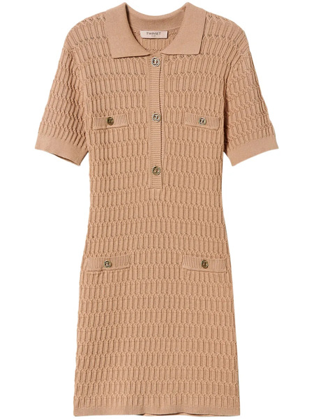  Twinset Button-up Knit Minidress - Brown 