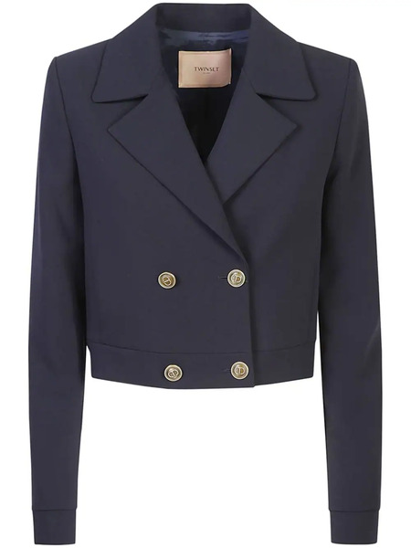  Twinset Cady-texture Cropped Jacket - Blue 