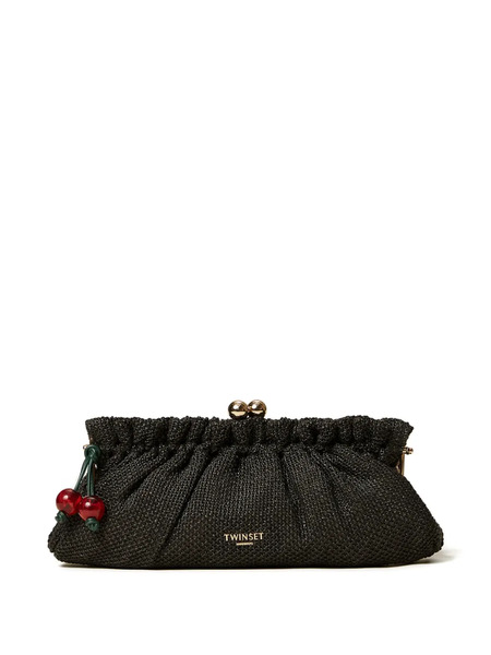  Twinset Cherry-detail Clutch Bag - Black 