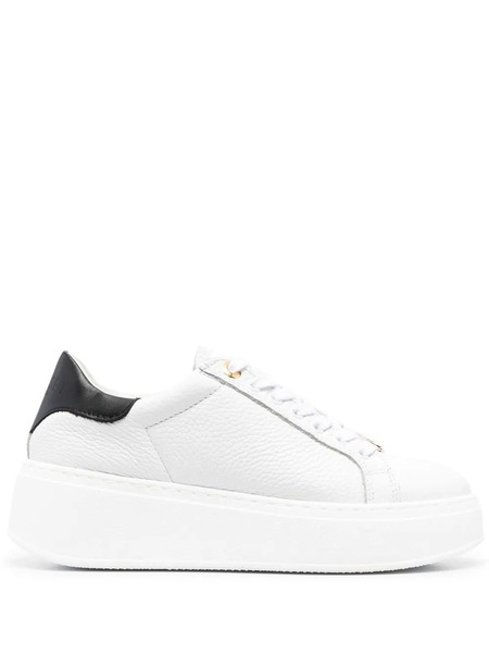  Twinset Contrasting-heel Leather Sneakers - White 