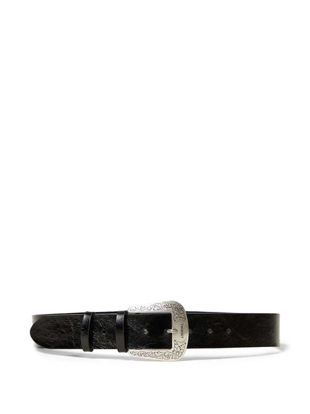  Twinset Cracked-effect Leather Belt - Black 