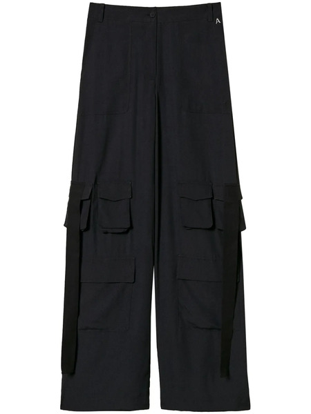  Twinset Crêpe De Chine Cargo Trousers - Black 