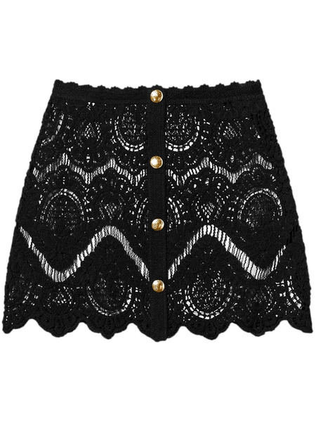  Twinset Crochet Mini Skirt - Black 