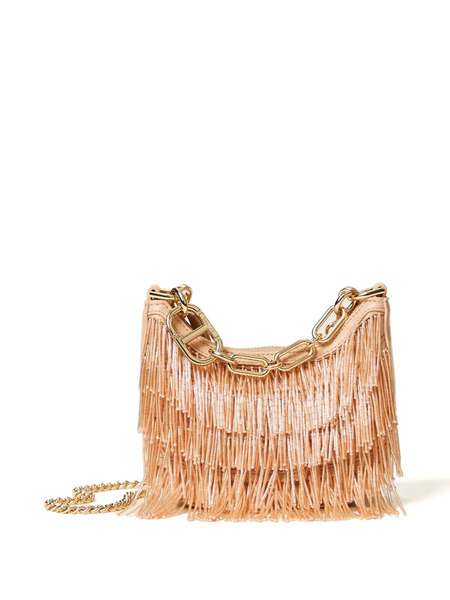  Twinset Croissant Fringe Chain Cross Body Bag - Neutrals 