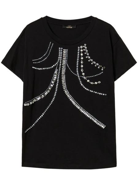  Twinset Crystal-embellished T-shirt - Black 