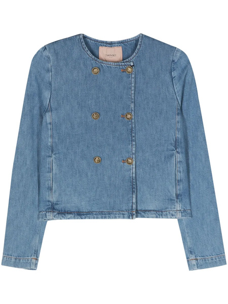  Twinset Double-breasted Denim Jacket - Blue 