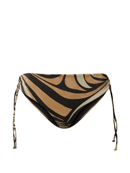  Twinset Drawstring Print Bikini Bottom - Black 