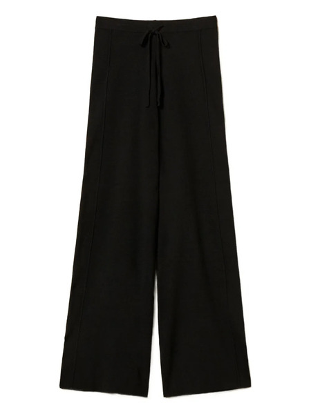  Twinset Drawstring Side Slits Trousers - Black 