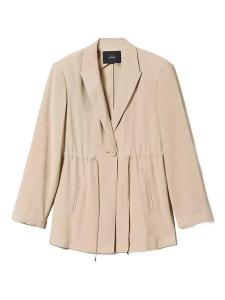  Twinset Drawstring Single-breasted Blazer - Neutrals 