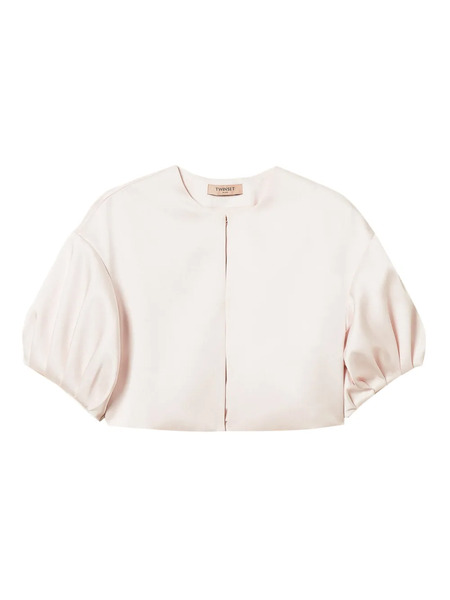  Twinset Duchess-satin Puff-sleeve Jacket - Pink 