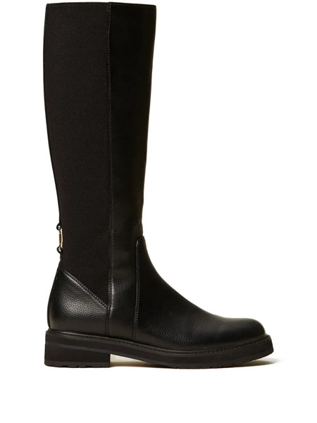  Twinset Elastic-back High Boots - Black 