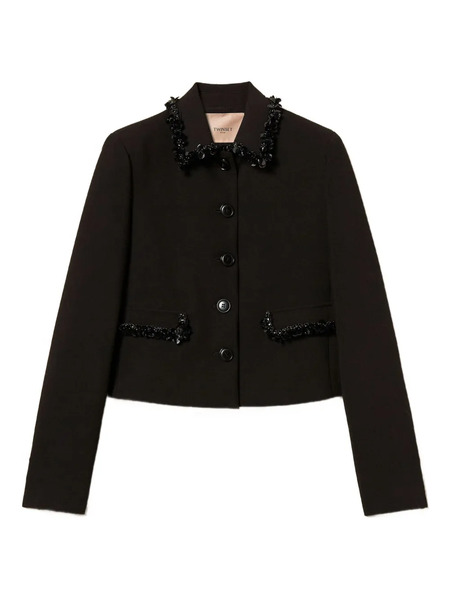  Twinset Embellished Long-sleeve Blazer - Black 