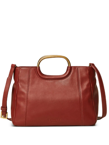  Twinset Embossed-logo Leather Tote Bag - Red 