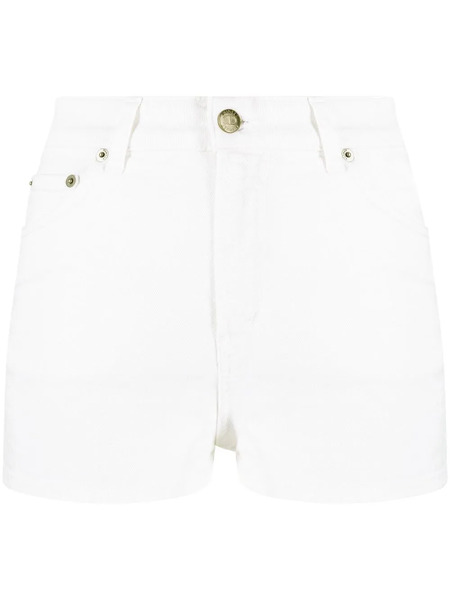  Twinset Embroidered-logo Denim Shorts - White 