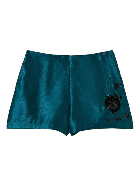  Twinset Embroidered Sequin Shorts - Green 