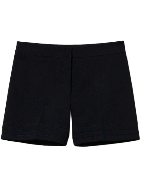  Twinset Embroidered Straight-leg Shorts - Blue 