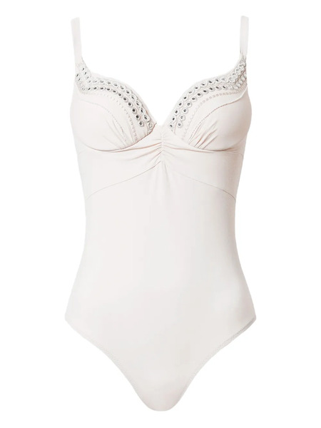  Twinset Embroidered Swimsuit - 12376_ric.almond Beige/dark Almond Beige 