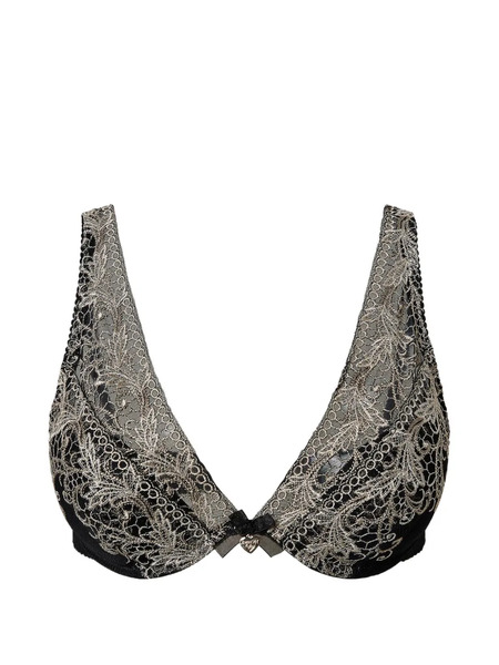  Twinset Embroidered Tulle Bralette - Black 