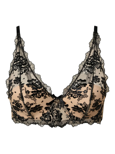  Twinset Embroidered-tulle Bralette - Neutrals 