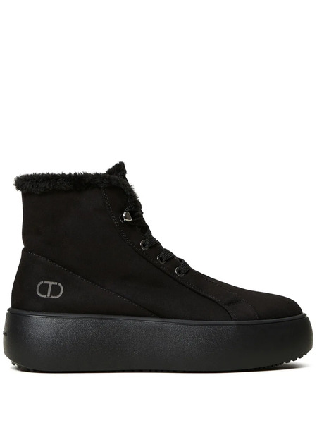  Twinset Faux-fur Lined High-top Sneakers - Black 