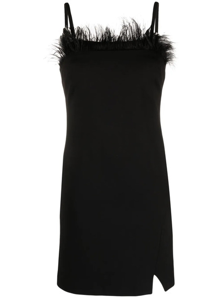  Twinset Feather-trim Fitted Minidress - Black 