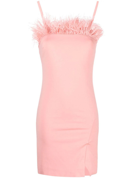  Twinset Feather-trim Fitted Minidress - Pink 