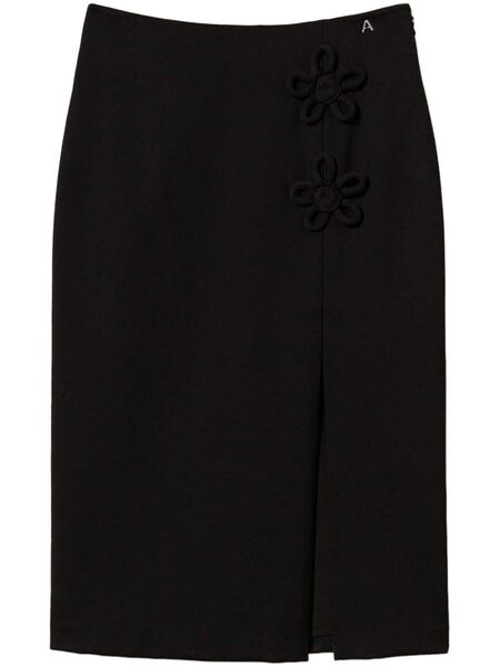  Twinset Floral-appliqué Skirt - Black 