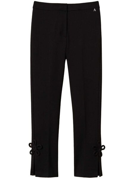  Twinset Floral-appliqué Trousers - Black 