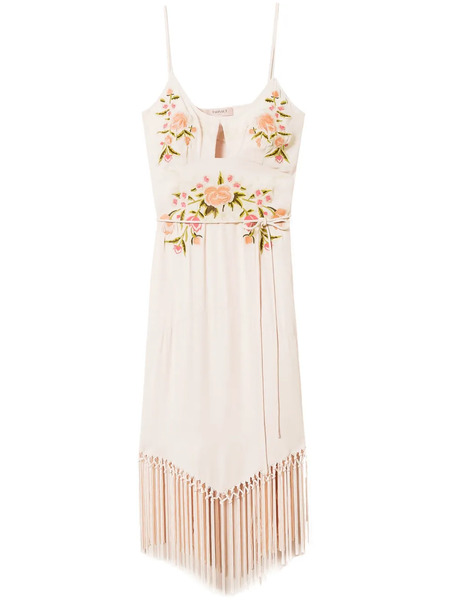  Twinset Floral-embroidered Midi Dress - Neutrals 