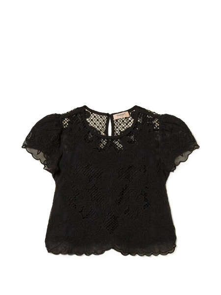  Twinset Floral-lace Blouse - Black 