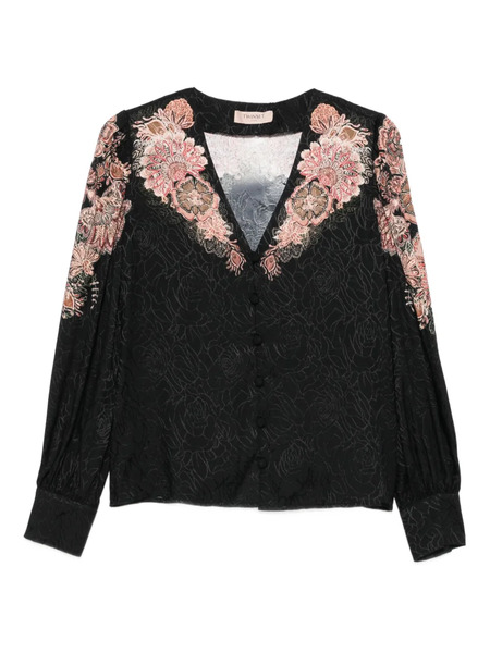  Twinset Floral-lace Shirt - Black 