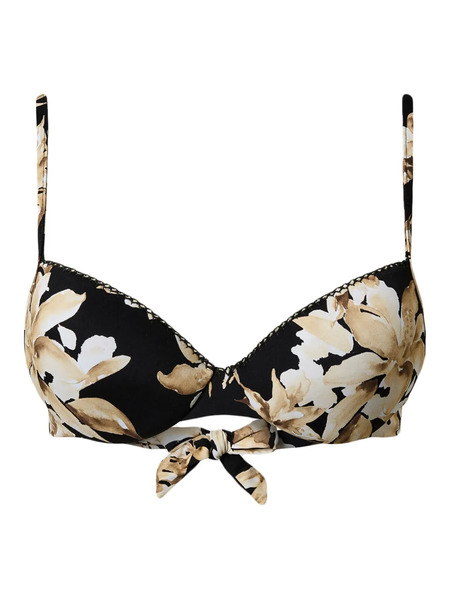  Twinset Floral-print Push-up Bikini Top - Black 
