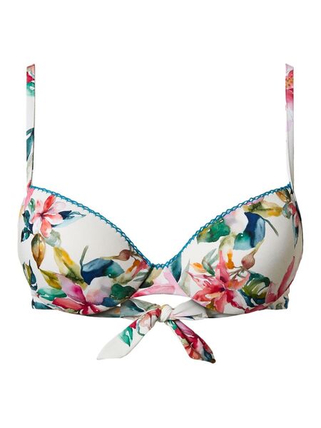  Twinset Floral-print Push-up Bikini Top - White 