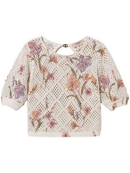  Twinset Floral-print Sweater - White 