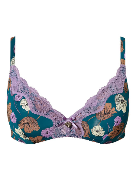  Twinset Floral-print Triangle Bra - Green 