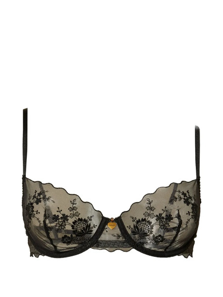  Twinset Floral Tulle Bra - Black 