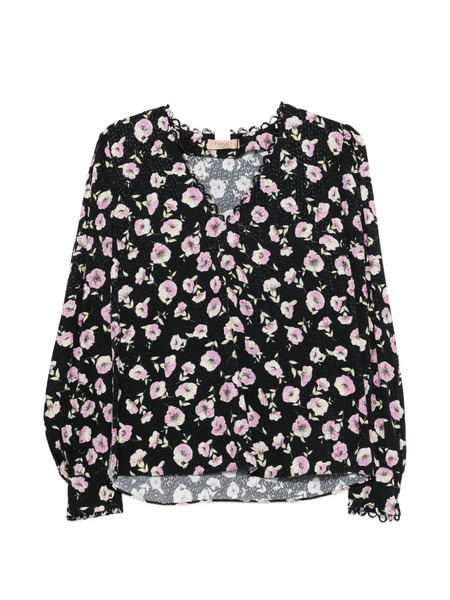  Twinset Floral V-neck Blouse - Black 