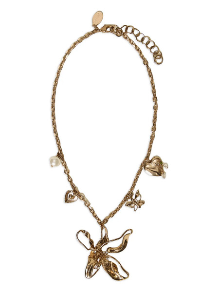  Twinset Flower Charm Necklace - Gold 