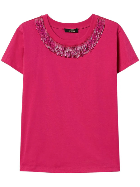  Twinset Fringe-detailing T-shirt - Pink 