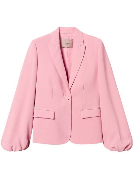  Twinset Gathered-sleeves Crepe Blazer - Pink 