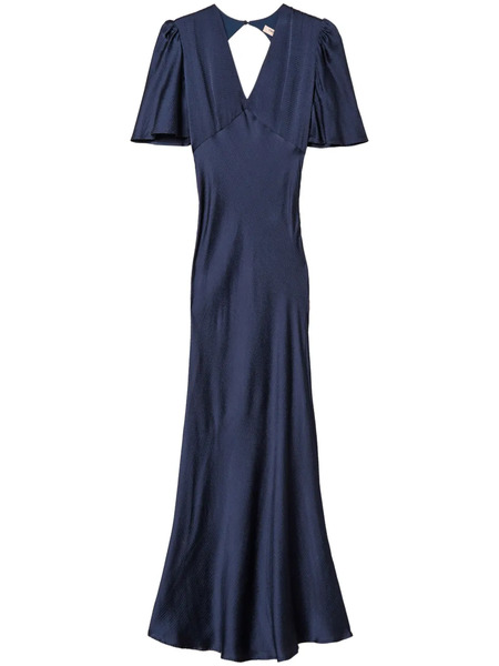  Twinset Hammered Satin Maxi Dress - Blue 