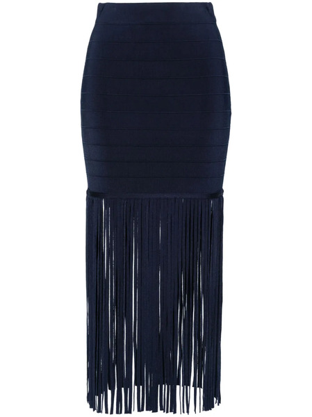  Twinset High-waist Fringed Maxi Skirt - Blue 