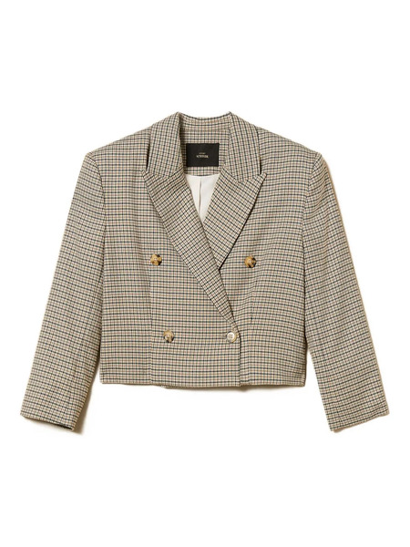  Twinset Houndstooth-pattern Double-breasted Blazer - Brown 