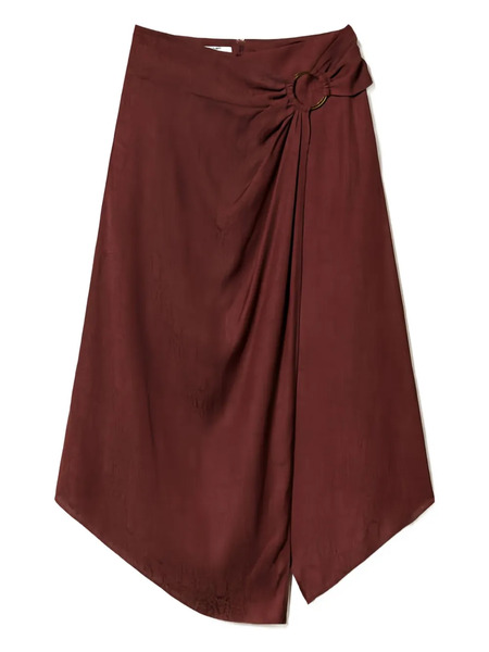  Twinset Jacquard Ring-detail Midi Skirt - Brown 