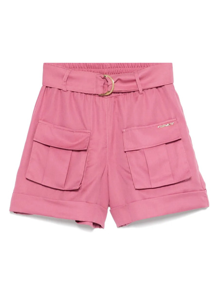  Twinset Kids Belted Cargo Shorts - Pink 
