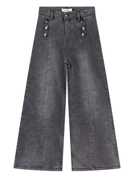  Twinset Kids Button Denim Jeans - Black 