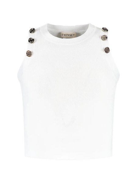  Twinset Kids Button Sleeveless Top - White 
