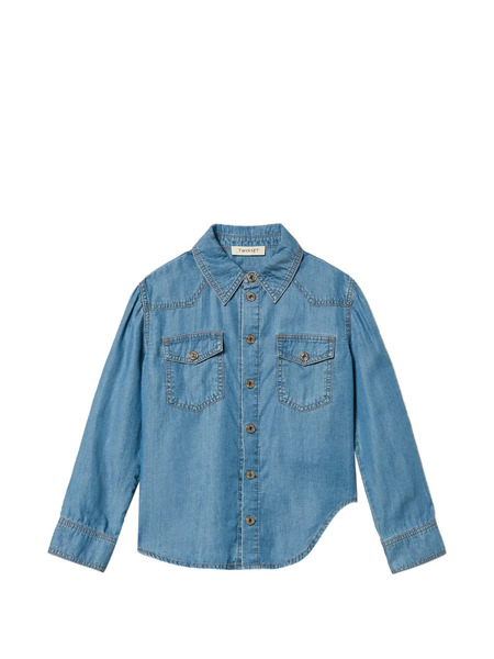  Twinset Kids Chambray Shirt - Blue 